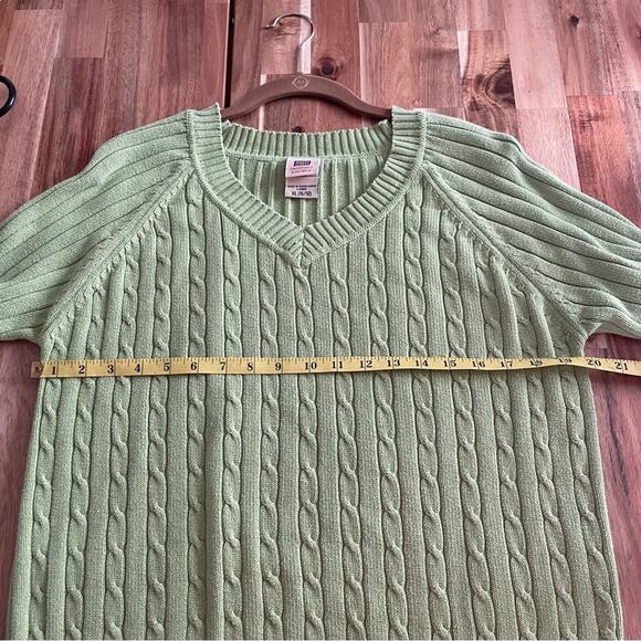Vintage Lime Green 90s Cable Knit Sweater - Picture 6 of 7